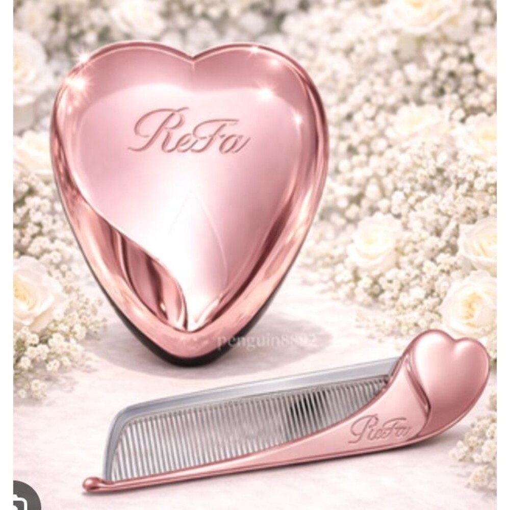 NIB ReFa Heart Brush and Aira Comb Set from Japan Loft Matte Pink RARE Ship Fast